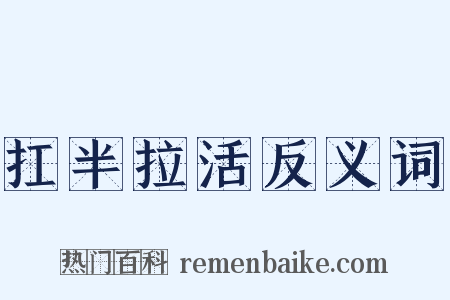 扛半拉活反义词是什么意思的图片